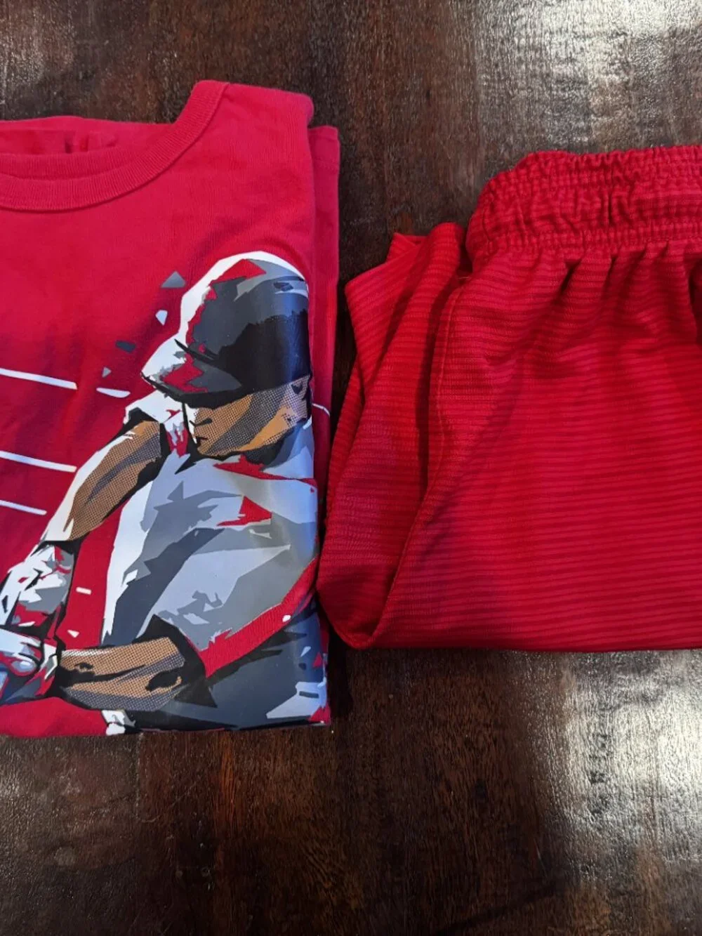 Childrens Place Boys Baseball Outfit Set Red Graphic Shirt BCG Shorts Sizes M/L - Picture 3 of 10